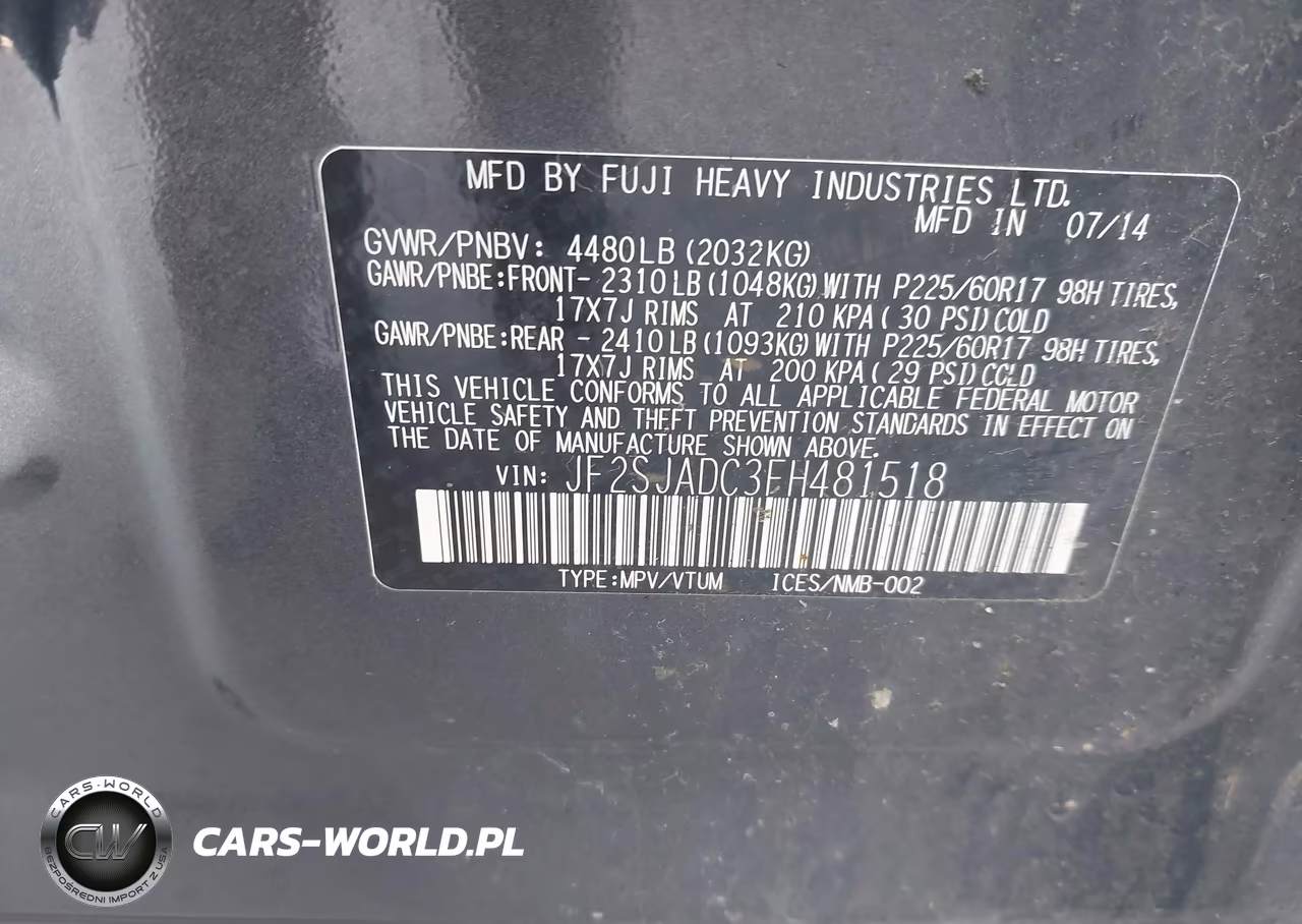 2015 Subaru Forester 2.5I Premium VIN:JF2SJADC3FH481518 - 9