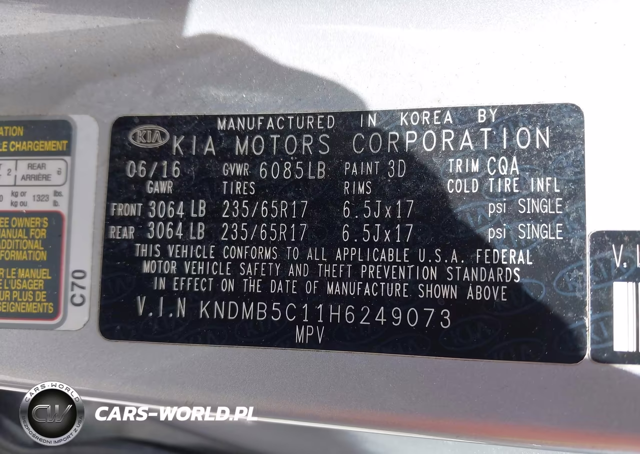2017 Kia Sedona Lx VIN:KNDMB5C11H6249073 - 9