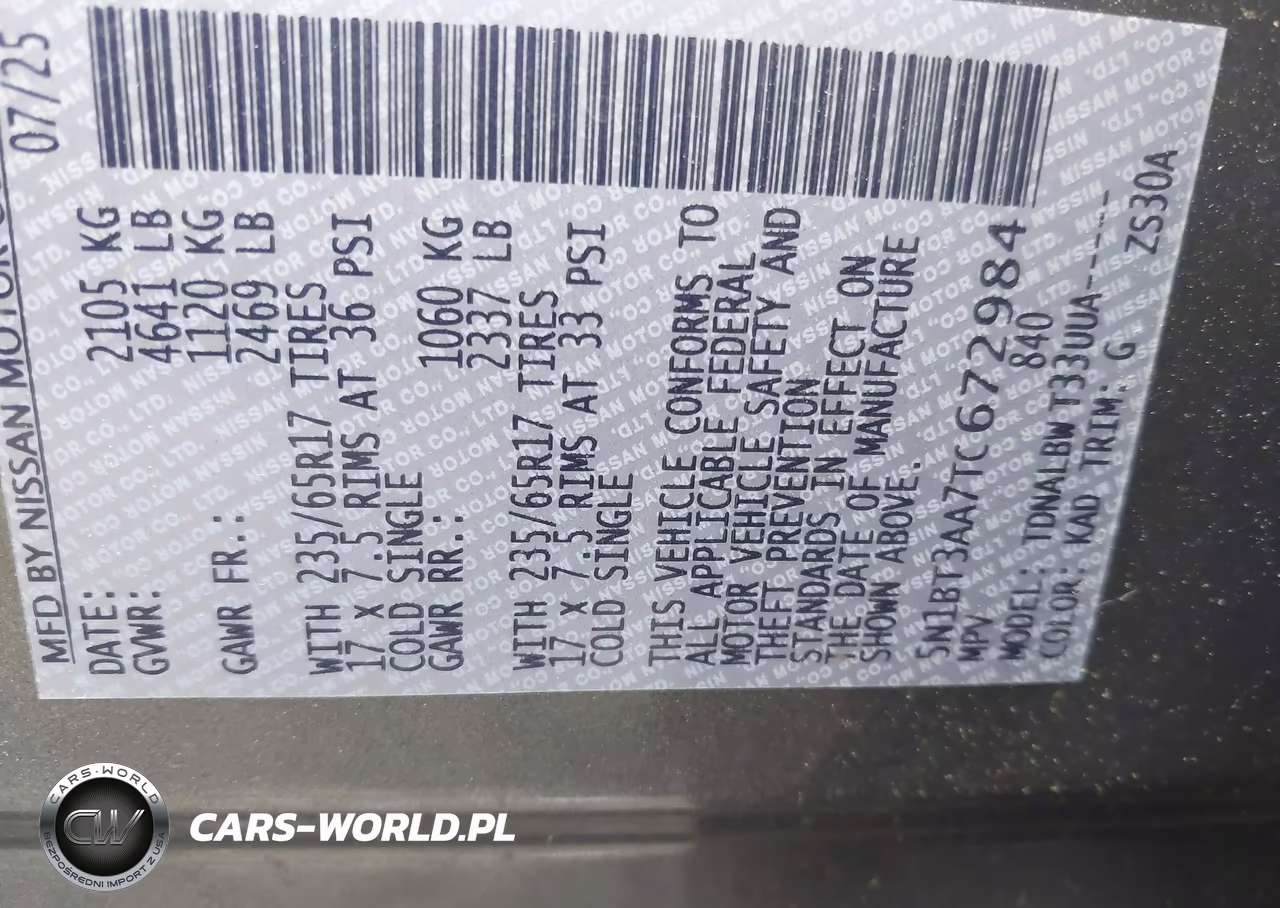 2026 Nissan Rogue S VIN:5N1BT3AA7TC672984 - 9