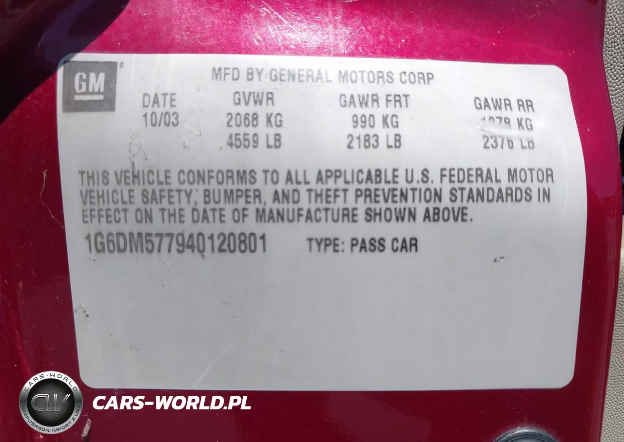 2004 Cadillac Cts Standard VIN:1G6DM577940120801 - 9
