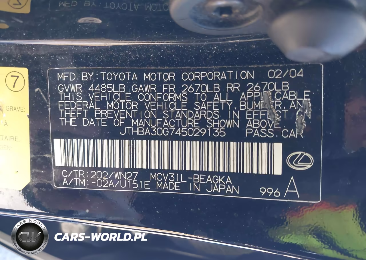 2004 Lexus Es 330 VIN:JTHBA30G745029135 - 9