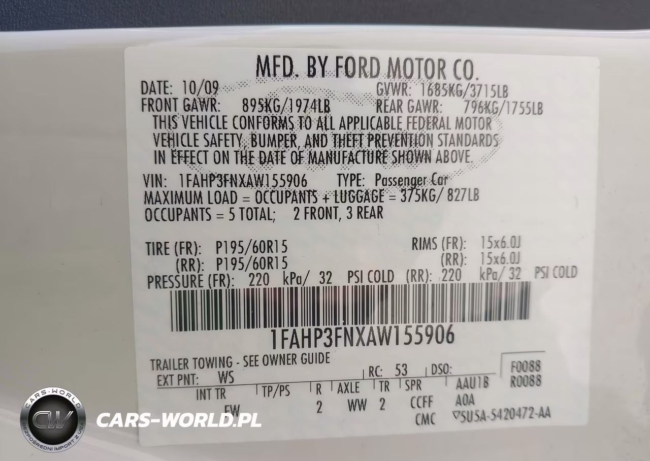 2010 Ford Focus Se VIN:1FAHP3FNXAW155906 - 9