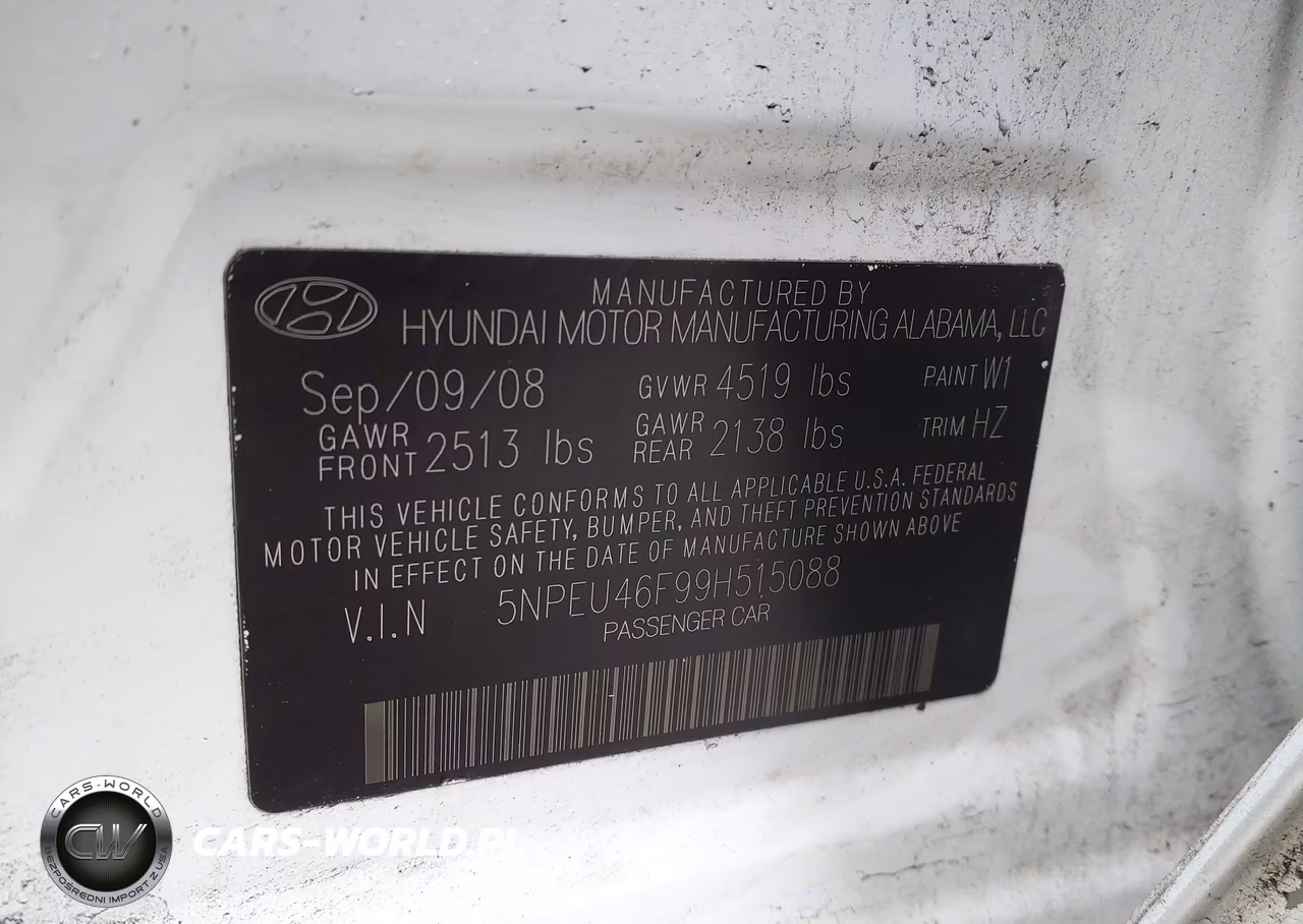 2009 Hyundai Sonata Se V6 VIN:5NPEU46F99H515088 - 9