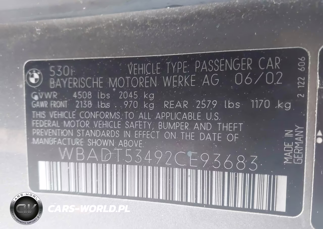 2002 BMW 530I VIN:WBADT53492CE93683 - 9
