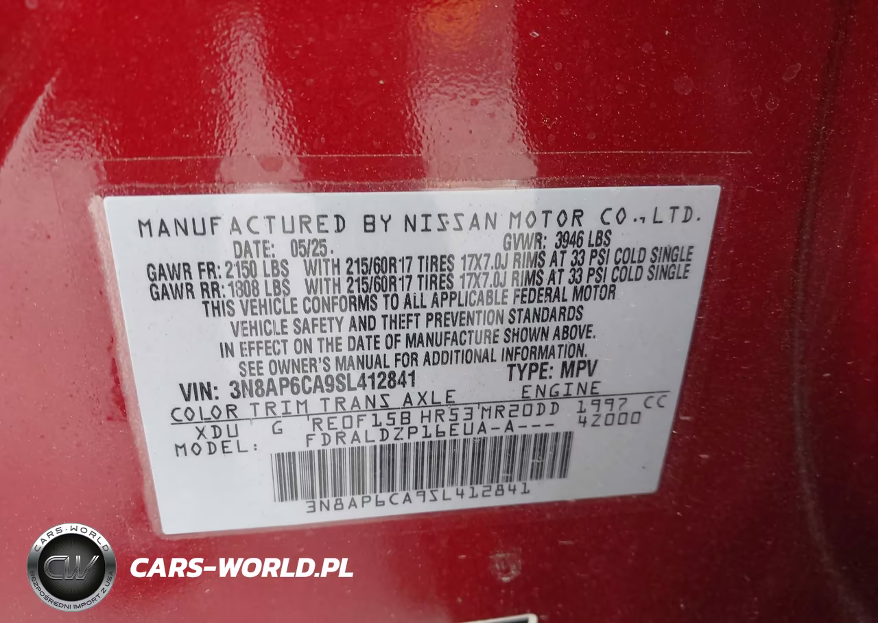 2025 Nissan Kicks Sv Fwd VIN:3N8AP6CA9SL412841 - 9