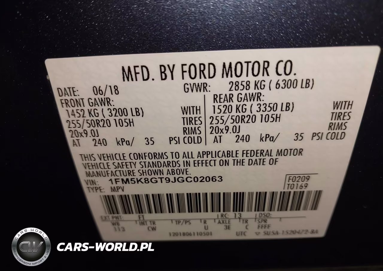 2018 Ford Explorer Sport VIN:1FM5K8GT9JGC02063 - 9