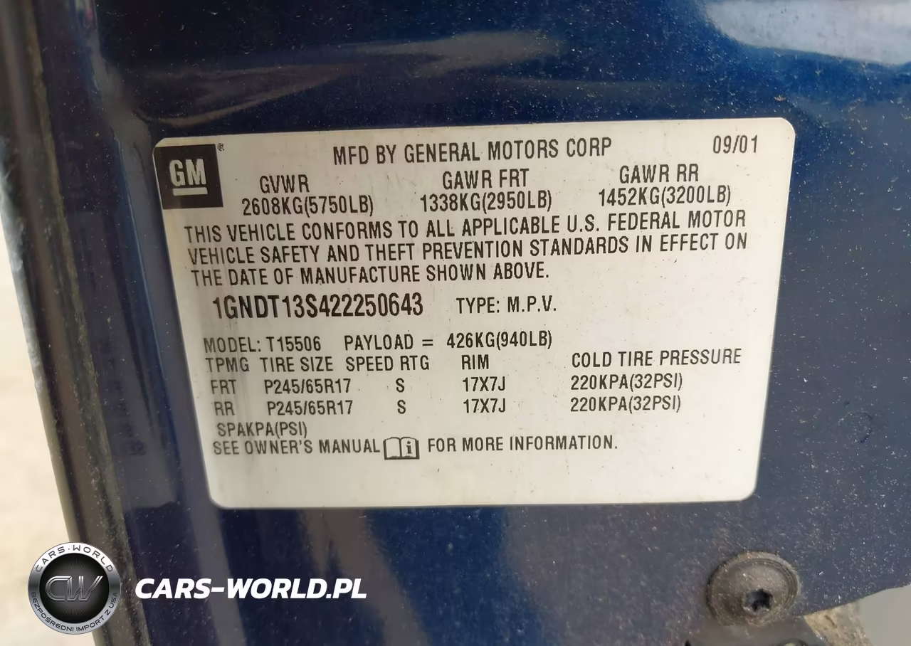 2002 Chevrolet Trailblazer Ltz VIN:1GNDT13S422250643 - 9