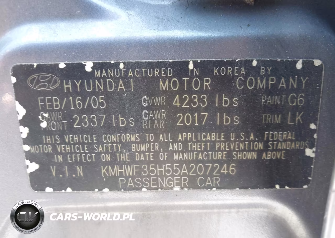 2005 Hyundai Sonata Gls-Lx VIN:KMHWF35H55A207246 - 9