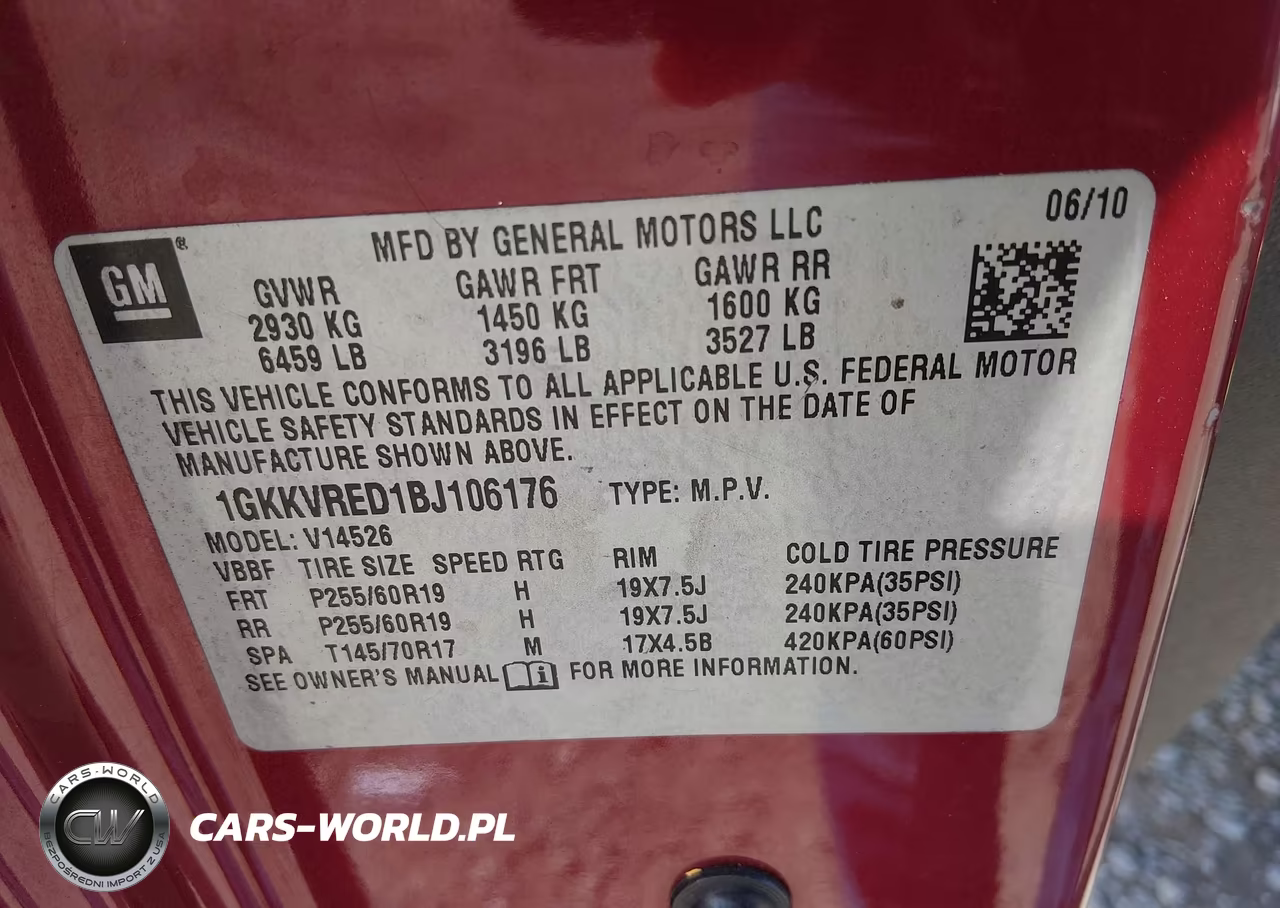 2011 GMC Acadia Slt-1 VIN:1GKKVRED1BJ106176 - 9