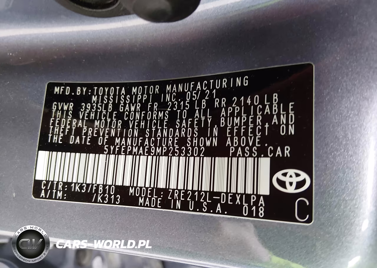 2021 Toyota Corolla Le VIN:5YFEPMAE9MP253302 - 9
