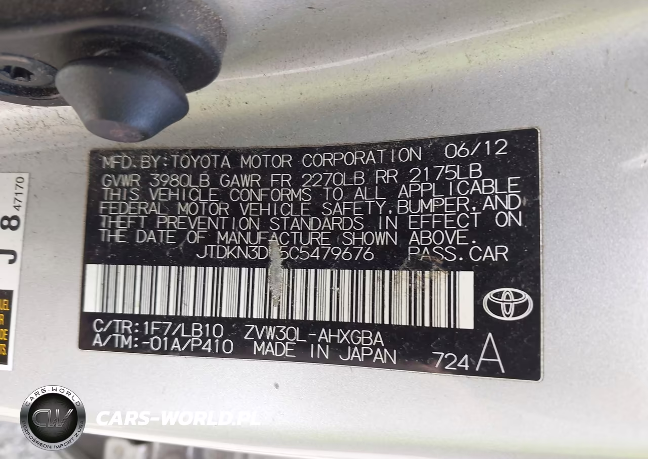 2012 Toyota Prius Four VIN:JTDKN3DU5C5479676 - 9