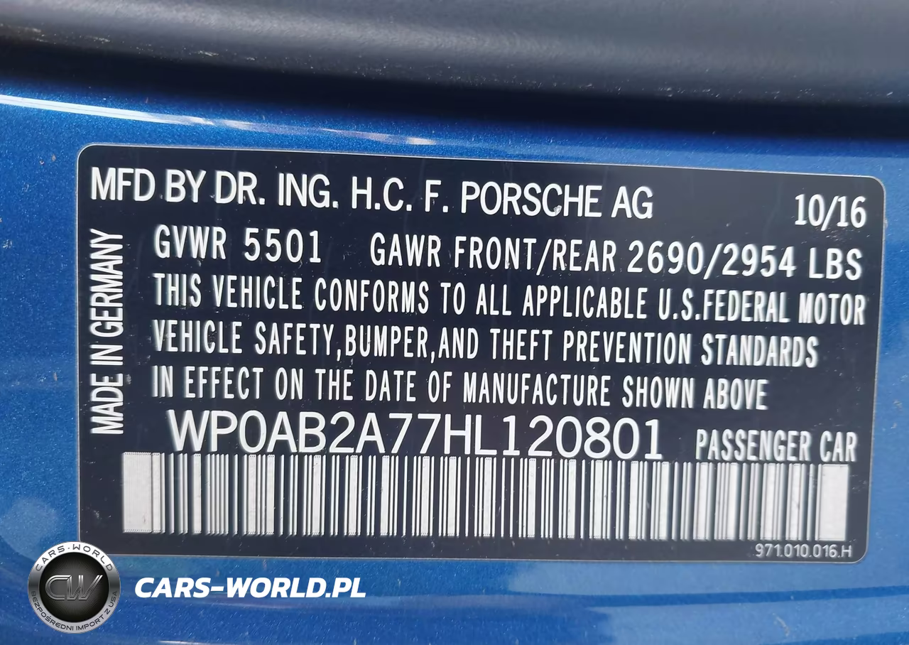 2017 Porsche Panamera 4S VIN:WP0AB2A77HL120801 - 9