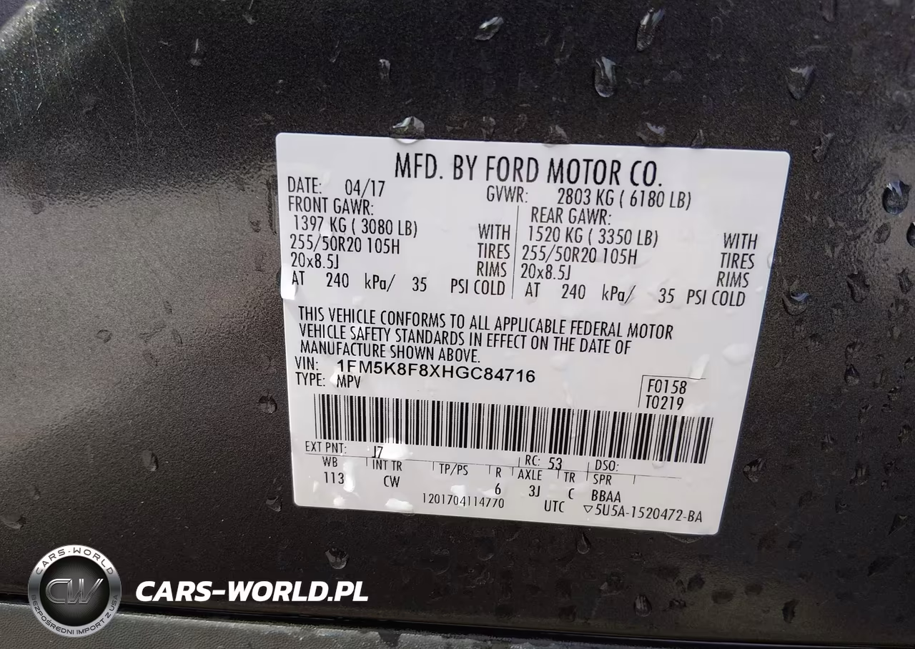 2017 Ford Explorer Limited VIN:1FM5K8F8XHGC84716 - 9
