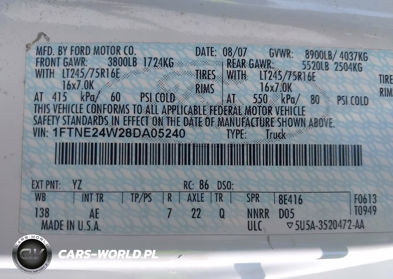 2008 Ford E-250 Commercial-Recreational VIN:1FTNE24W28DA05240 - 9