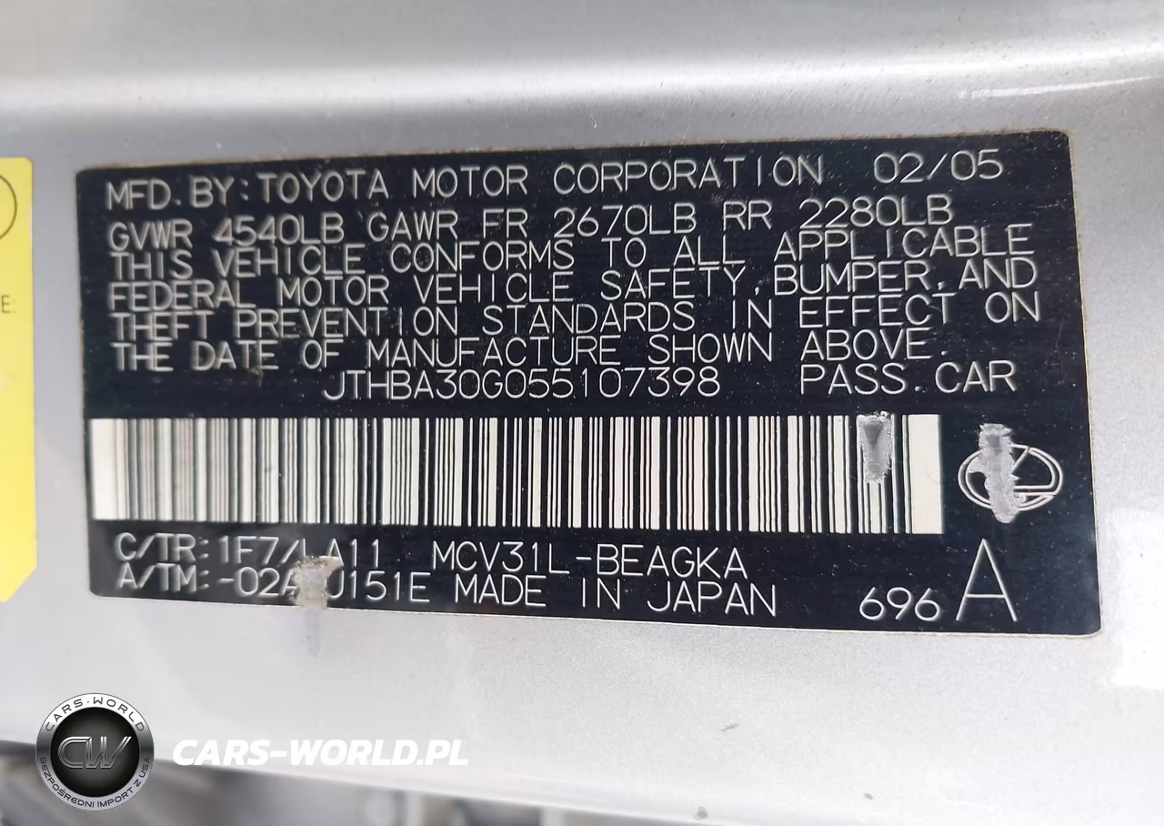 2005 Lexus Es 330 VIN:JTHBA30G055107398 - 9