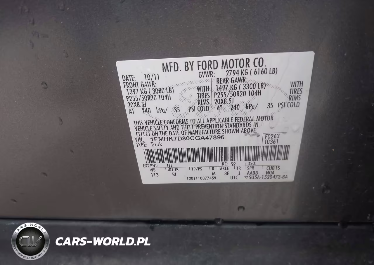 2012 Ford Explorer Xlt VIN:1FMHK7D80CGA47896 - 9