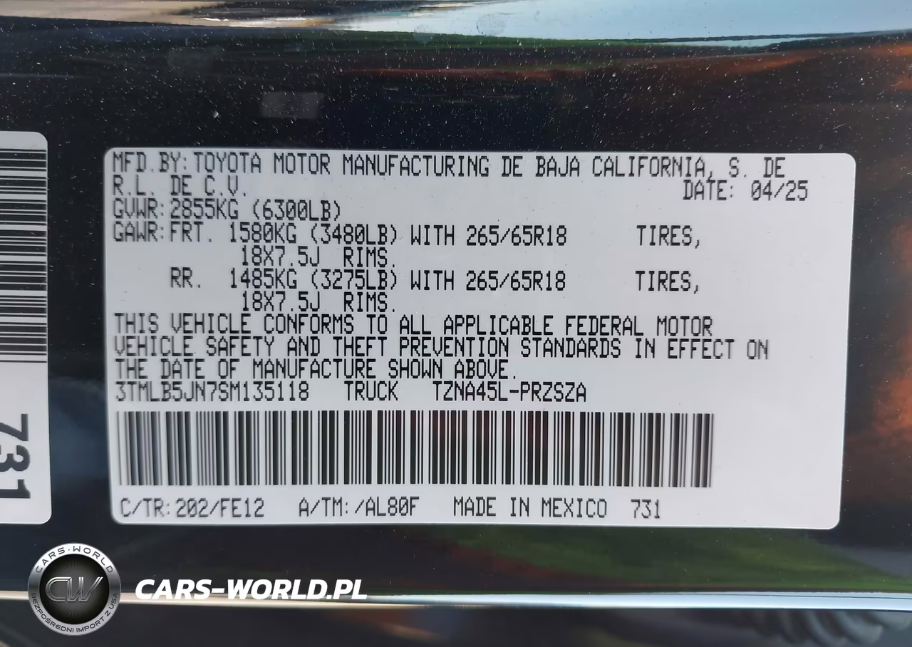 2025 Toyota Tacoma Trd Sport VIN:3TMLB5JN7SM135118 - 9