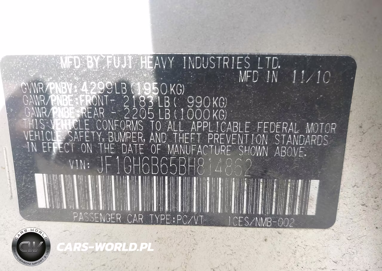 2011 Subaru Impreza 2.5I Premium VIN:JF1GH6B65BH814862 - 9