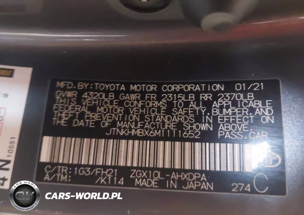 2021 Toyota C-Hr Le VIN:JTNKHMBX6M1111652 - 9