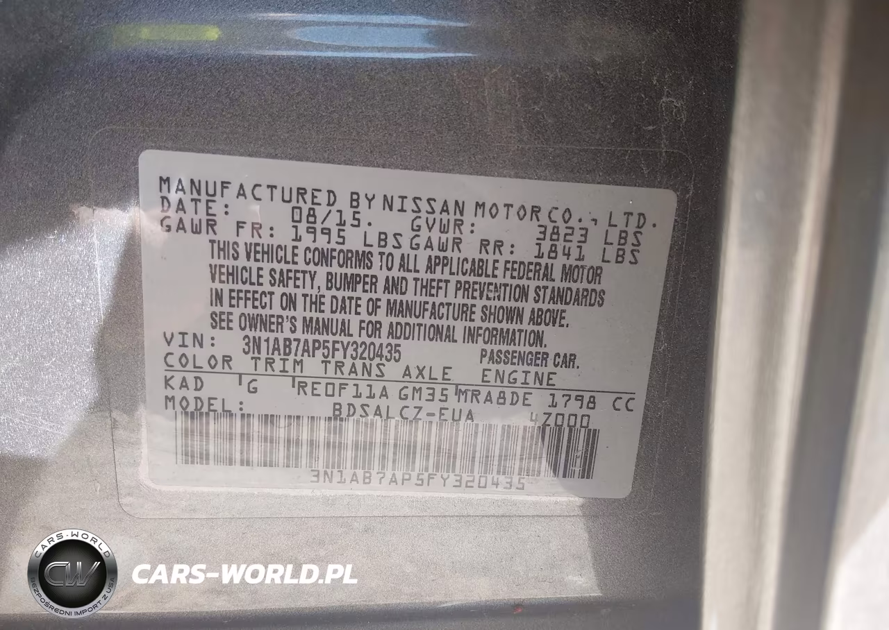 2015 Nissan Sentra S VIN:3N1AB7AP5FY320435 - 9