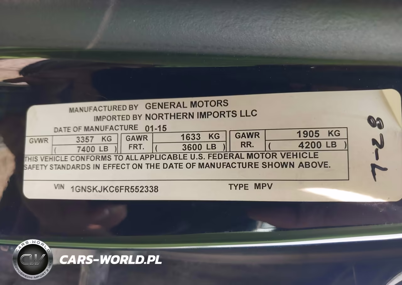 2015 Chevrolet Suburban 1500 Lt VIN:1GNSKJKC6FR552338 - 9