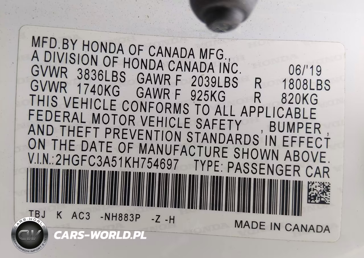 2019 Honda Civic Si VIN:2HGFC3A51KH754697 - 9