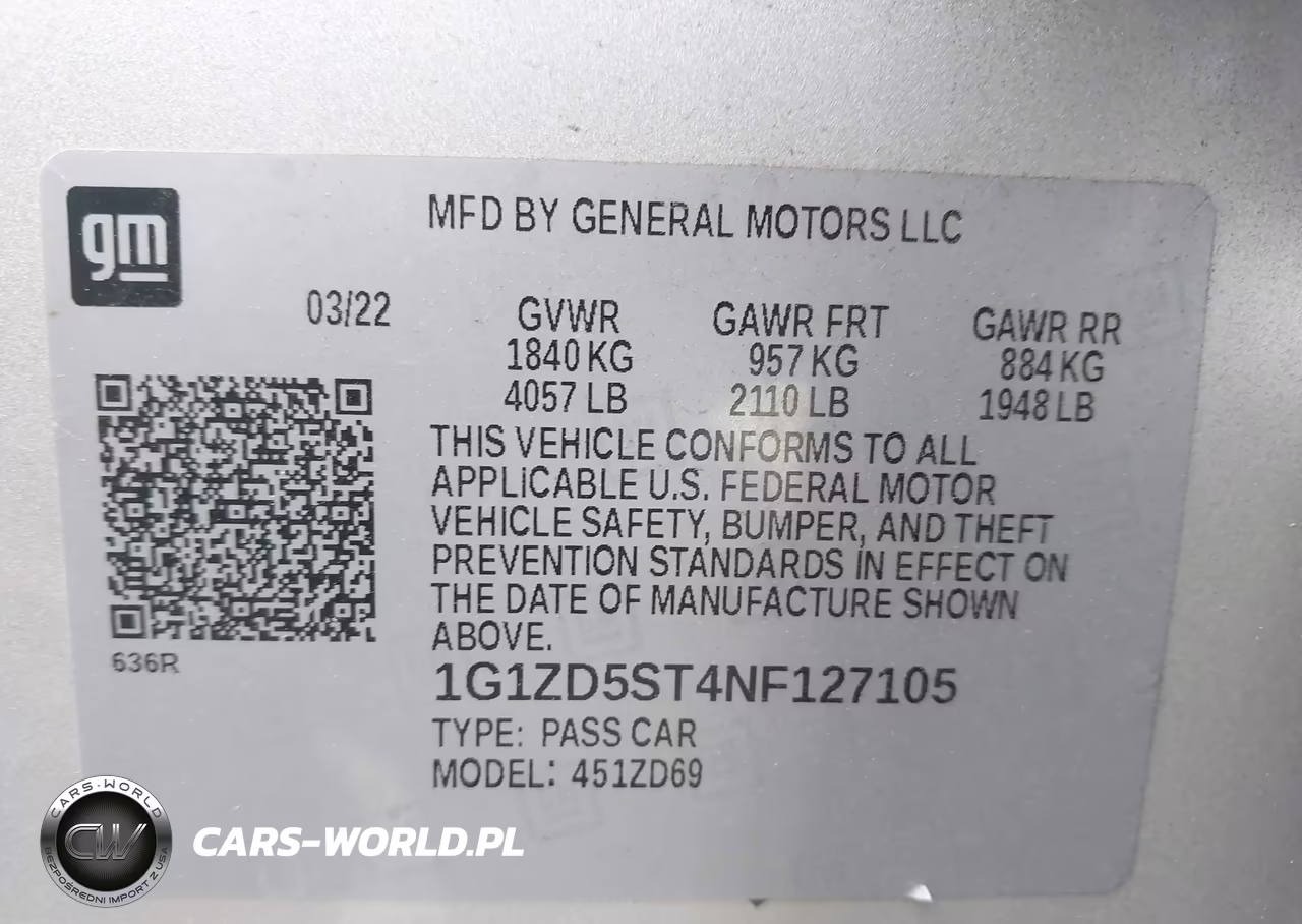 2022 Chevrolet Malibu Fwd Lt VIN:1G1ZD5ST4NF127105 - 9