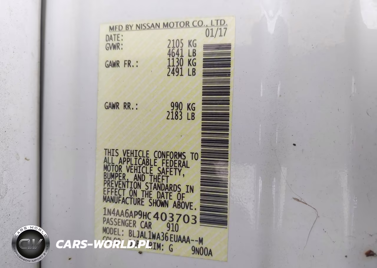 2017 Nissan Maxima 3.5 Sr VIN:1N4AA6AP9HC403703 - 9