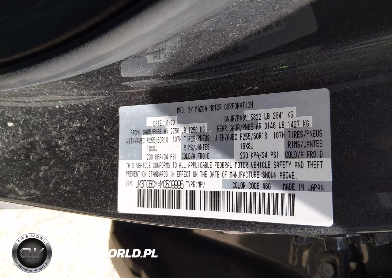 2021 Mazda Cx-9 Touring VIN:JM3TCBCYXM0509995 - 9