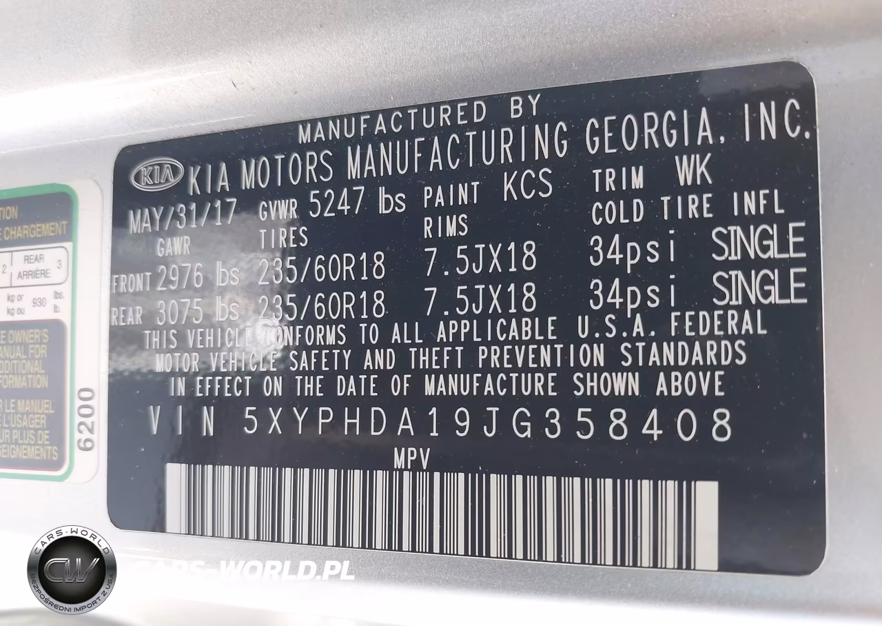 2018 Kia Sorento 2.0T Ex VIN:5XYPHDA19JG358408 - 9