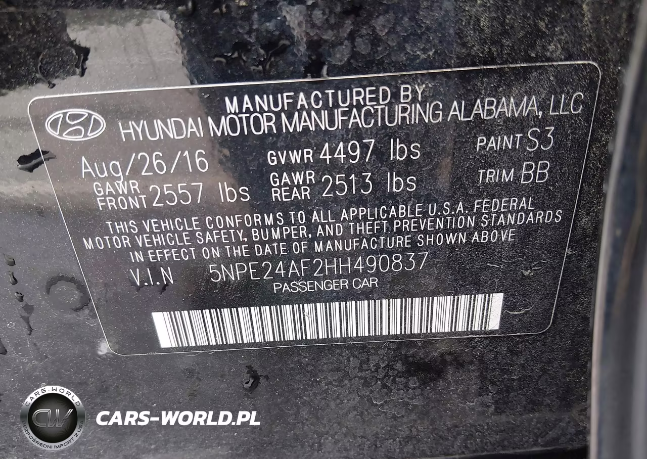 2017 Hyundai Sonata Se VIN:5NPE24AF2HH490837 - 9