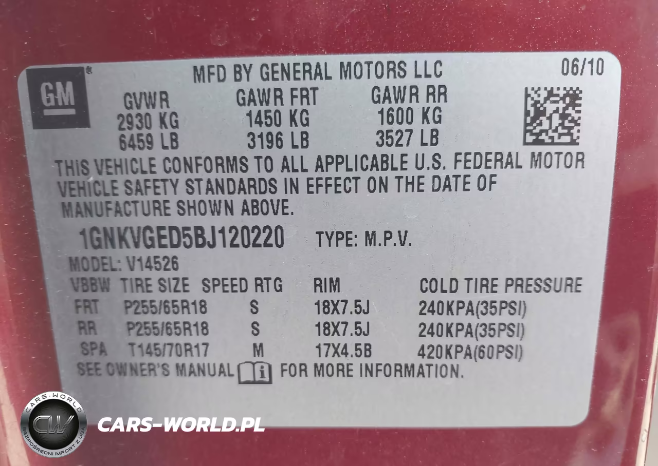 2011 Chevrolet Traverse 1Lt VIN:1GNKVGED5BJ120220 - 9