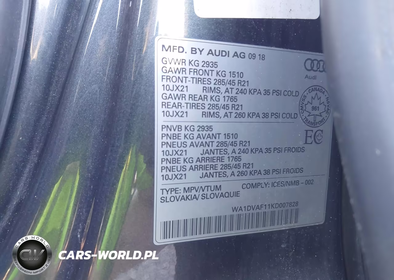 2019 Audi Q8 55 Progressiv VIN:WA1DVAF11KD007828 - 9