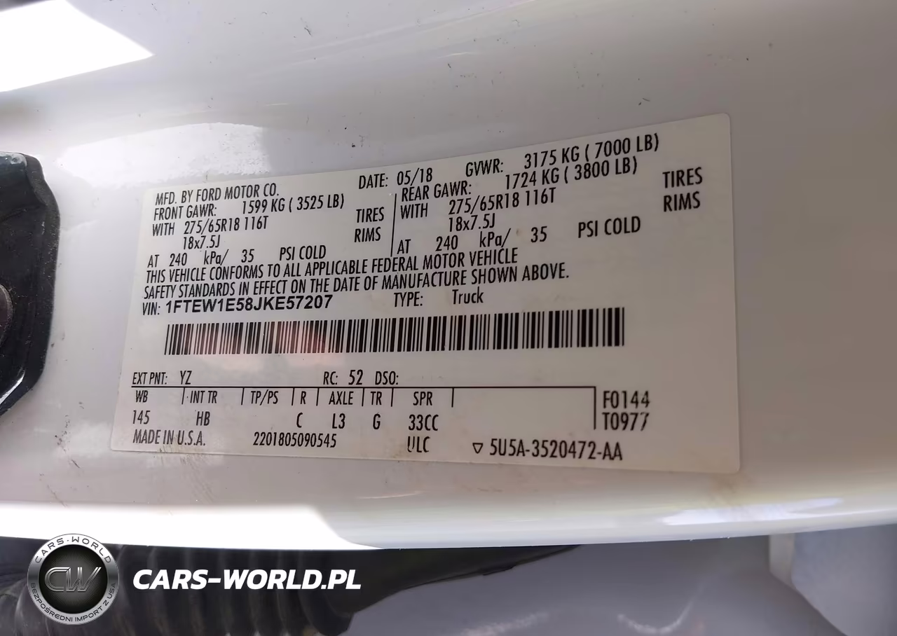 2018 Ford F-150 Lariat VIN:1FTEW1E58JKE57207 - 9