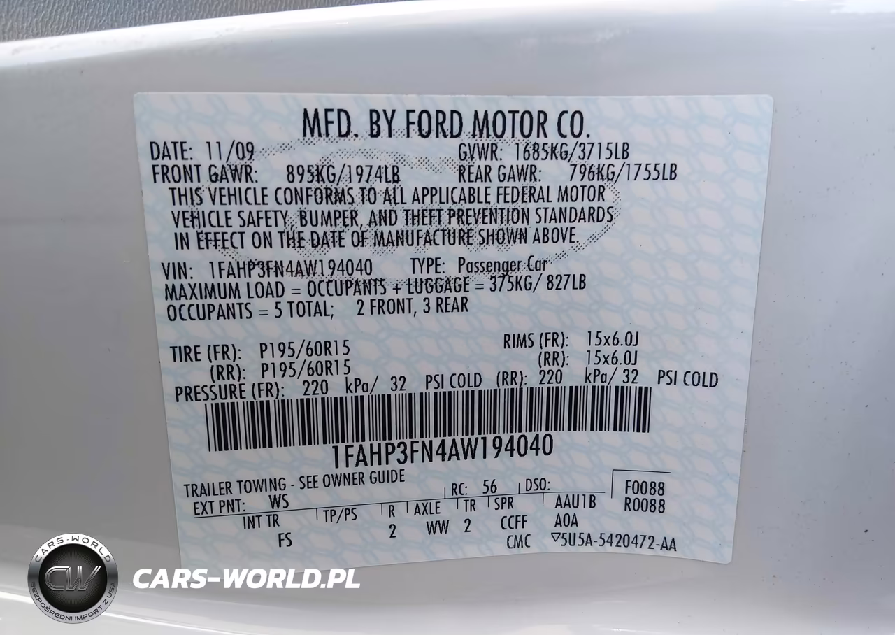 2010 Ford Focus Se VIN:1FAHP3FN4AW194040 - 9