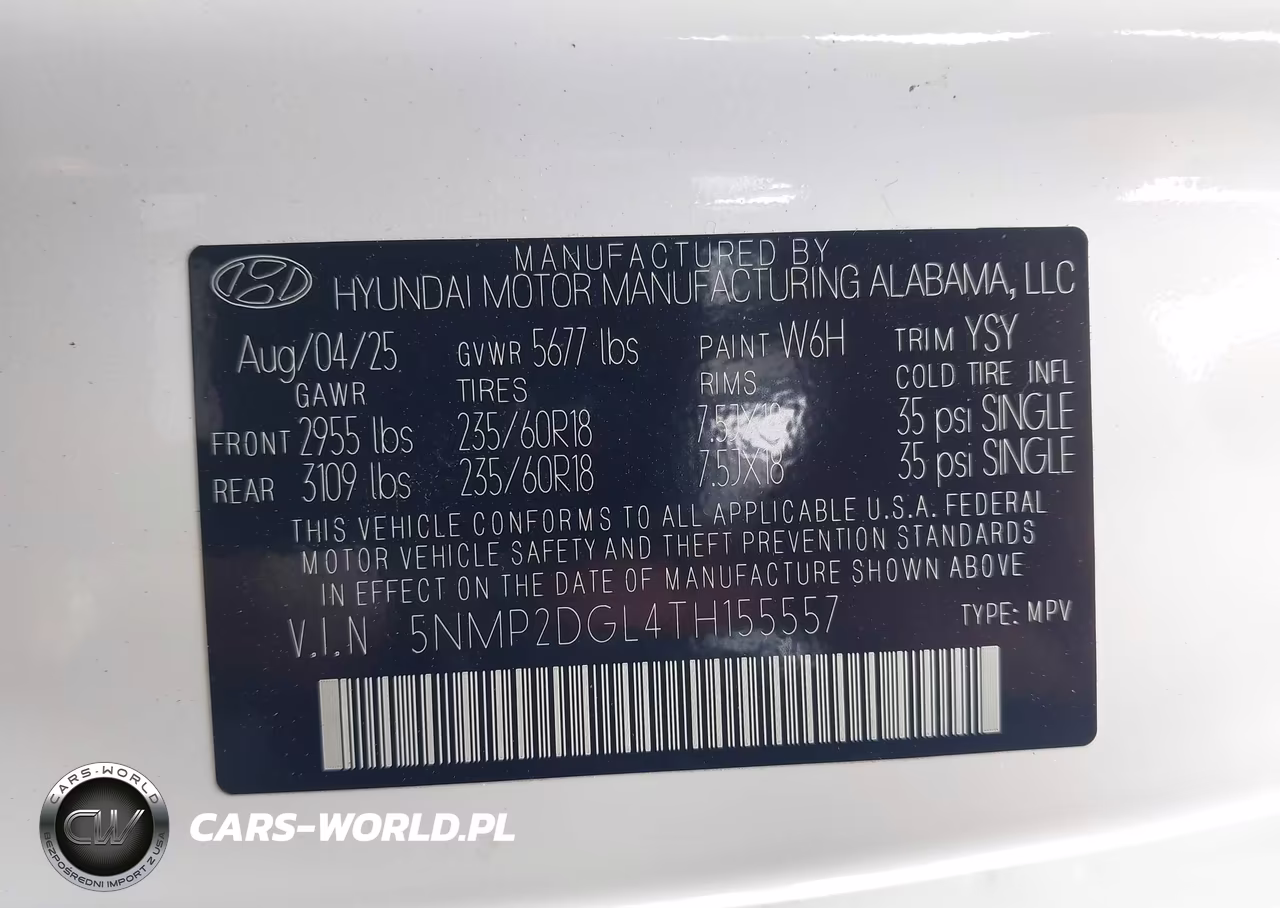 2026 Hyundai Santa Fe Sel VIN:5NMP2DGL4TH155557 - 9