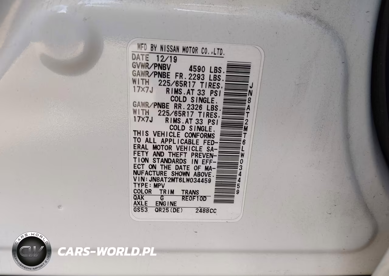 2020 Nissan Rogue S Fwd VIN:JN8AT2MT6LW034459 - 9