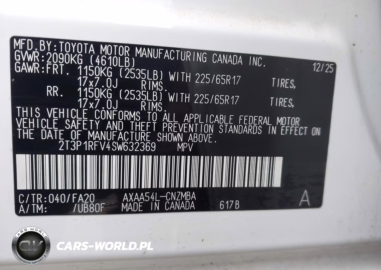2025 Toyota Rav4 Xle VIN:2T3P1RFV4SW632369 - 9