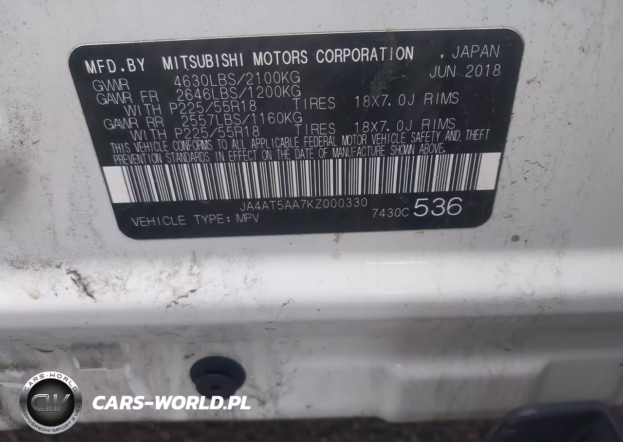 2019 Mitsubishi Eclipse Cross Sel VIN:JA4AT5AA7KZ000330 - 9