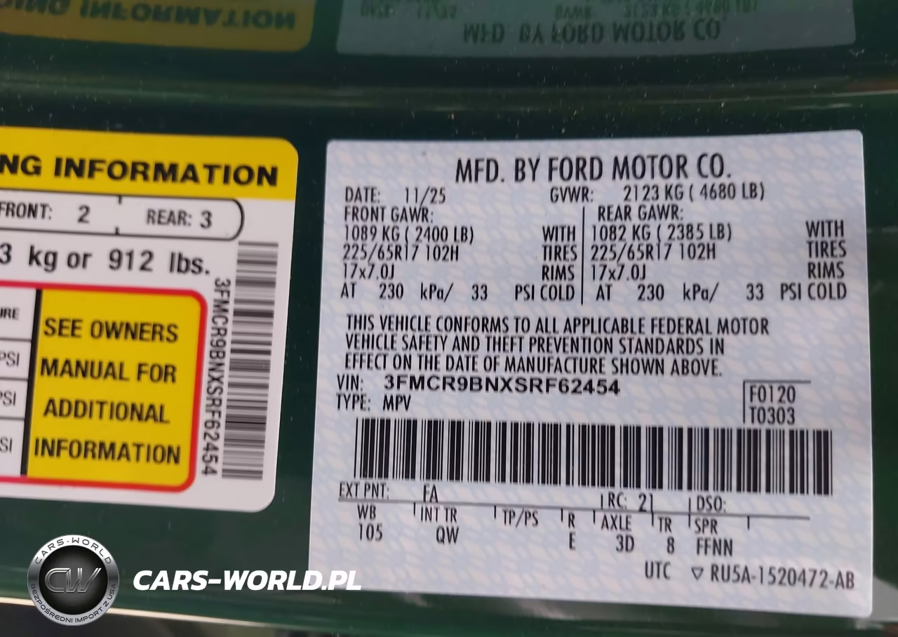 2025 Ford Bronco Sport Big Bend VIN:3FMCR9BNXSRF62454 - 9