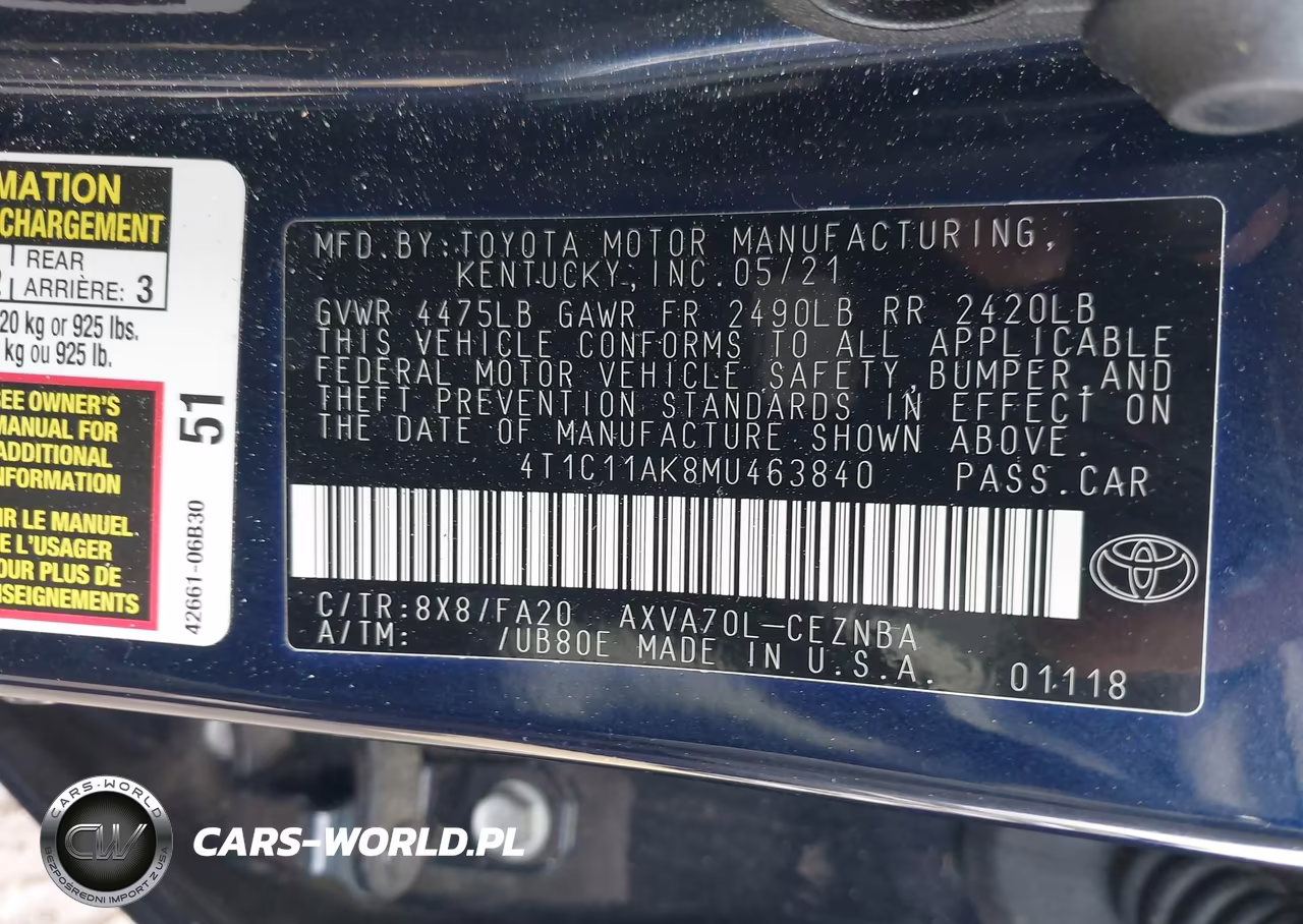 2021 Toyota Camry Le VIN:4T1C11AK8MU463840 - 9