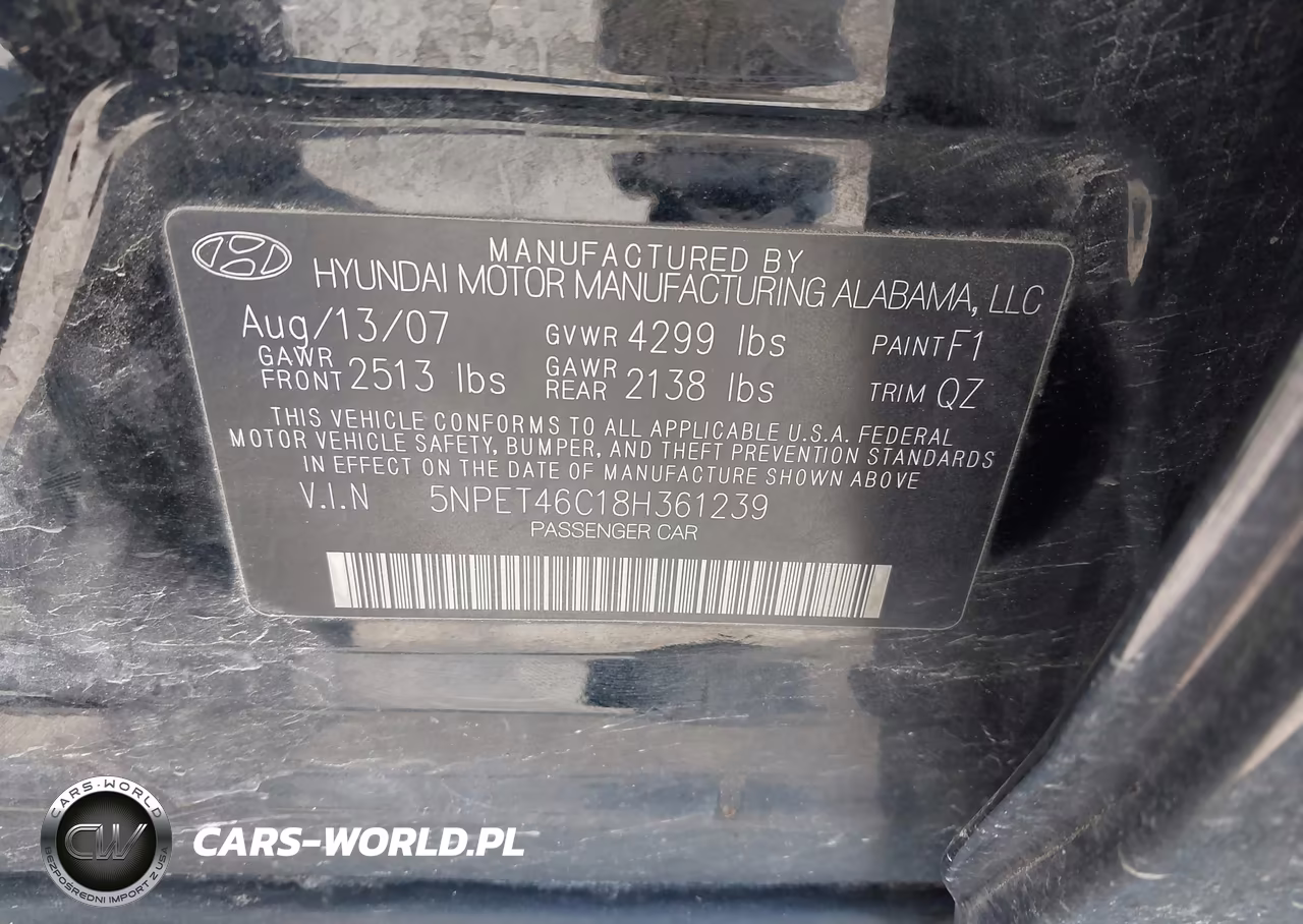 2008 Hyundai Sonata Gls VIN:5NPET46C18H361239 - 9