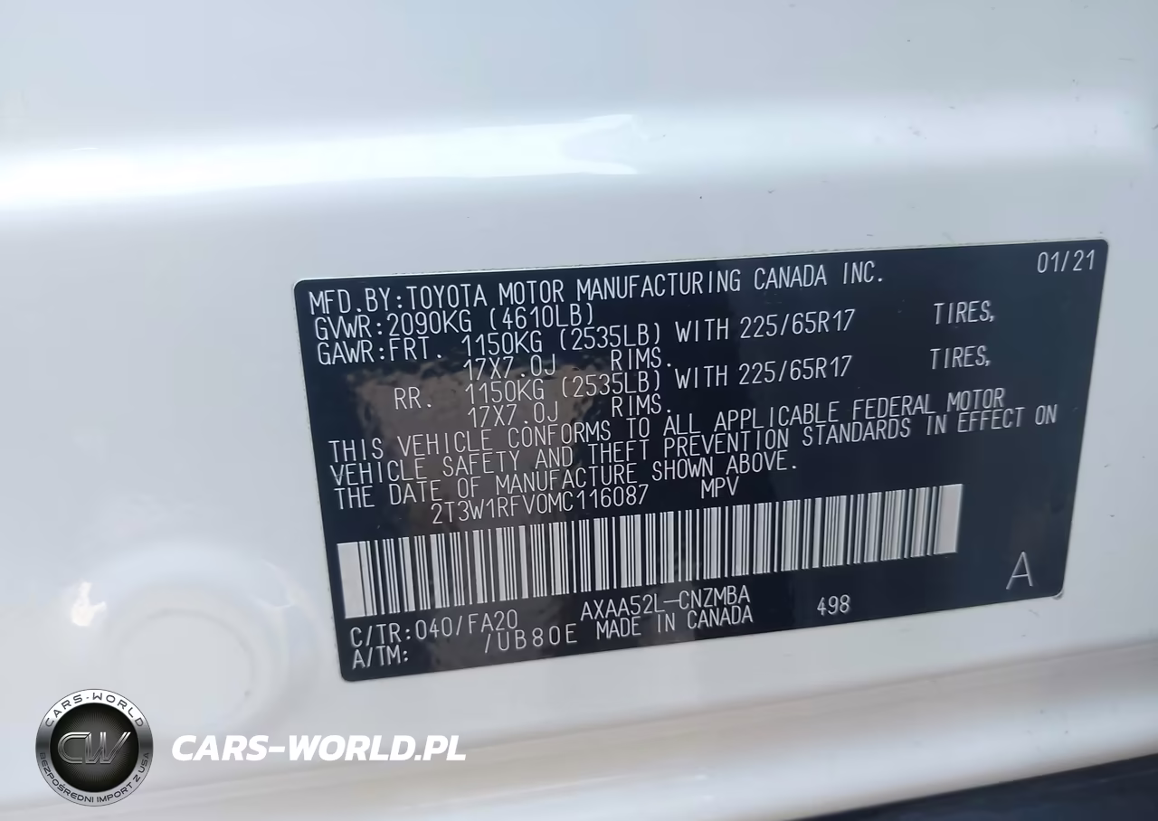 2021 Toyota Rav4 Xle VIN:2T3W1RFV0MC116087 - 9