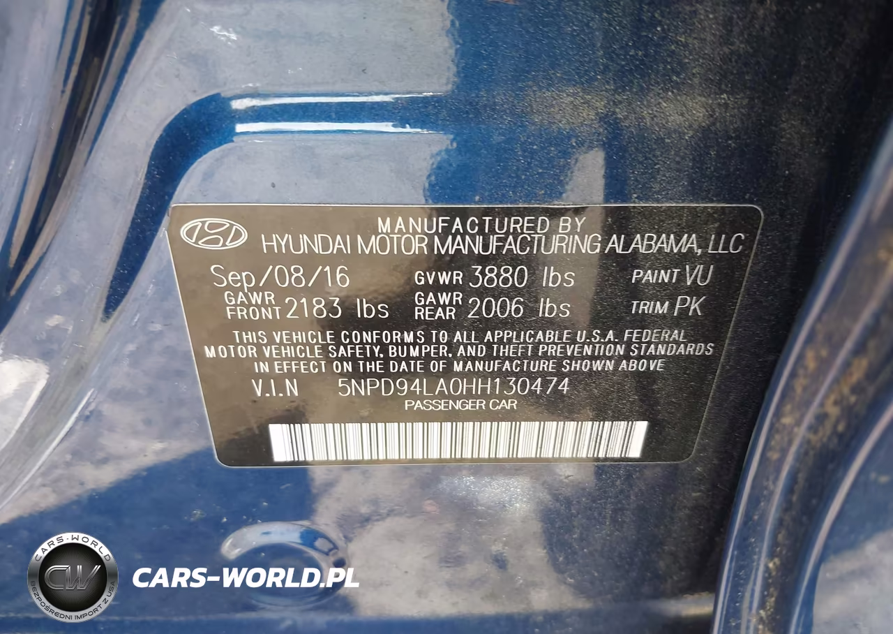 2017 Hyundai Elantra Eco VIN:5NPD94LA0HH130474 - 9