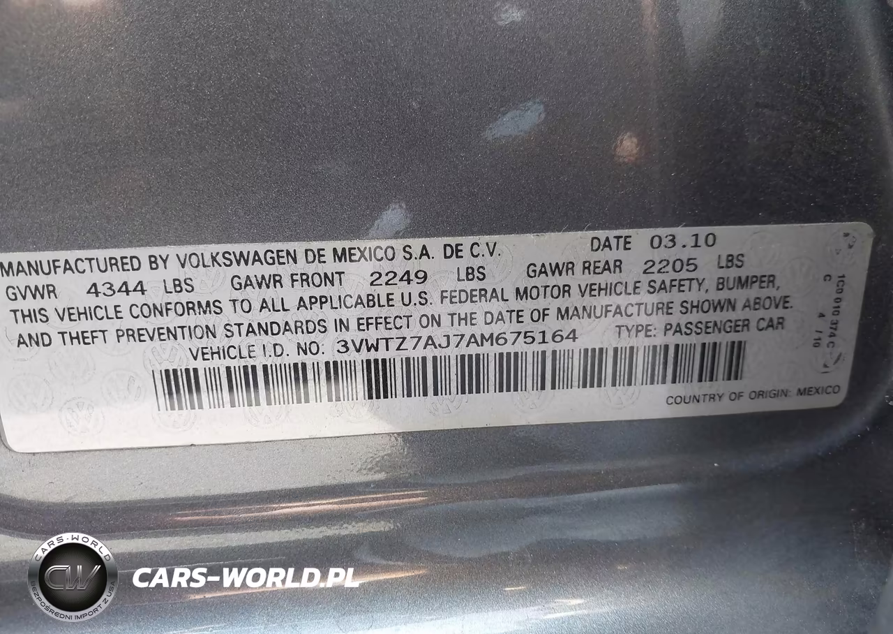 2010 Volkswagen Jetta Se VIN:3VWTZ7AJ7AM675164 - 9