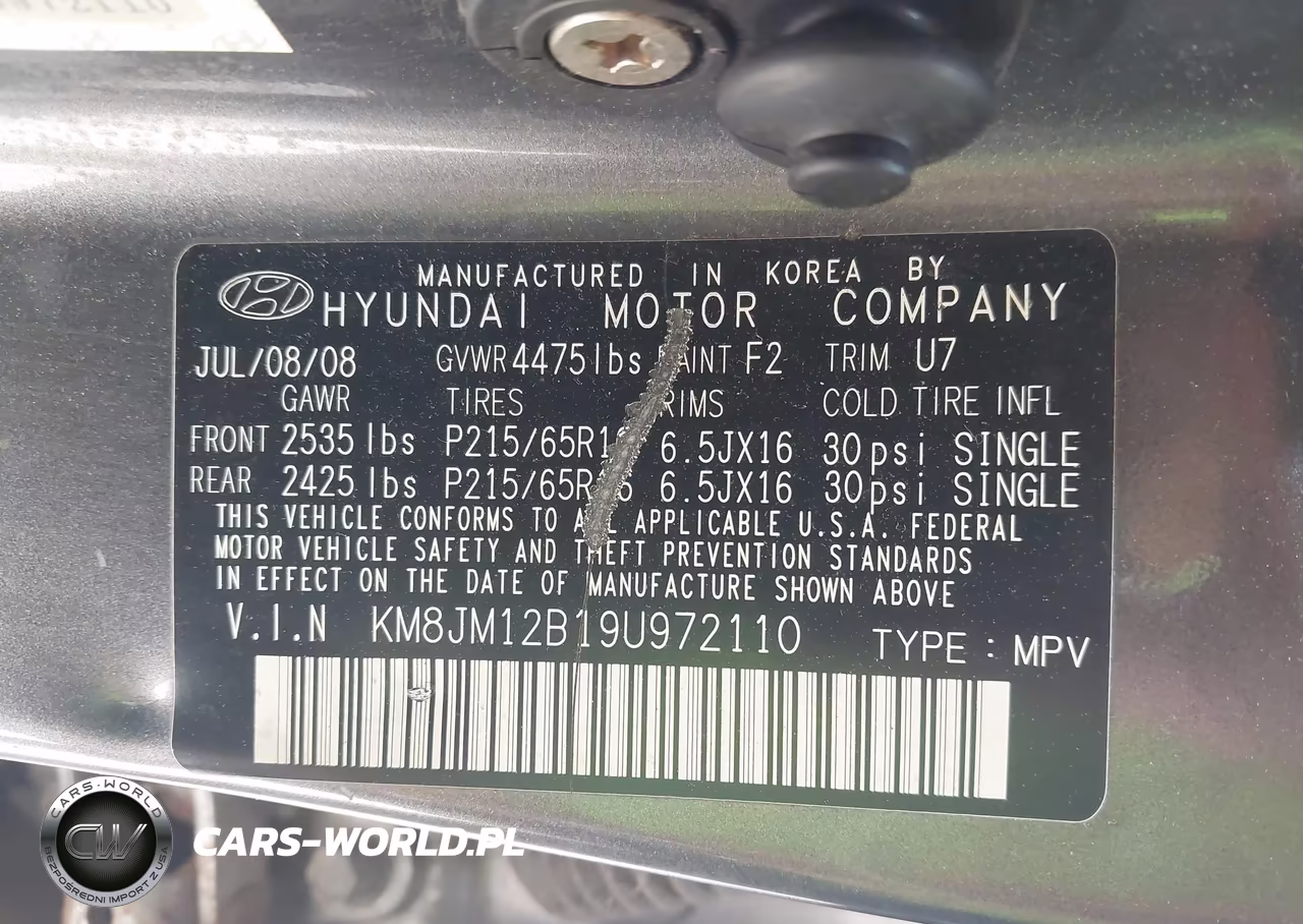 2009 Hyundai Tucson Gls VIN:KM8JM12B19U972110 - 9