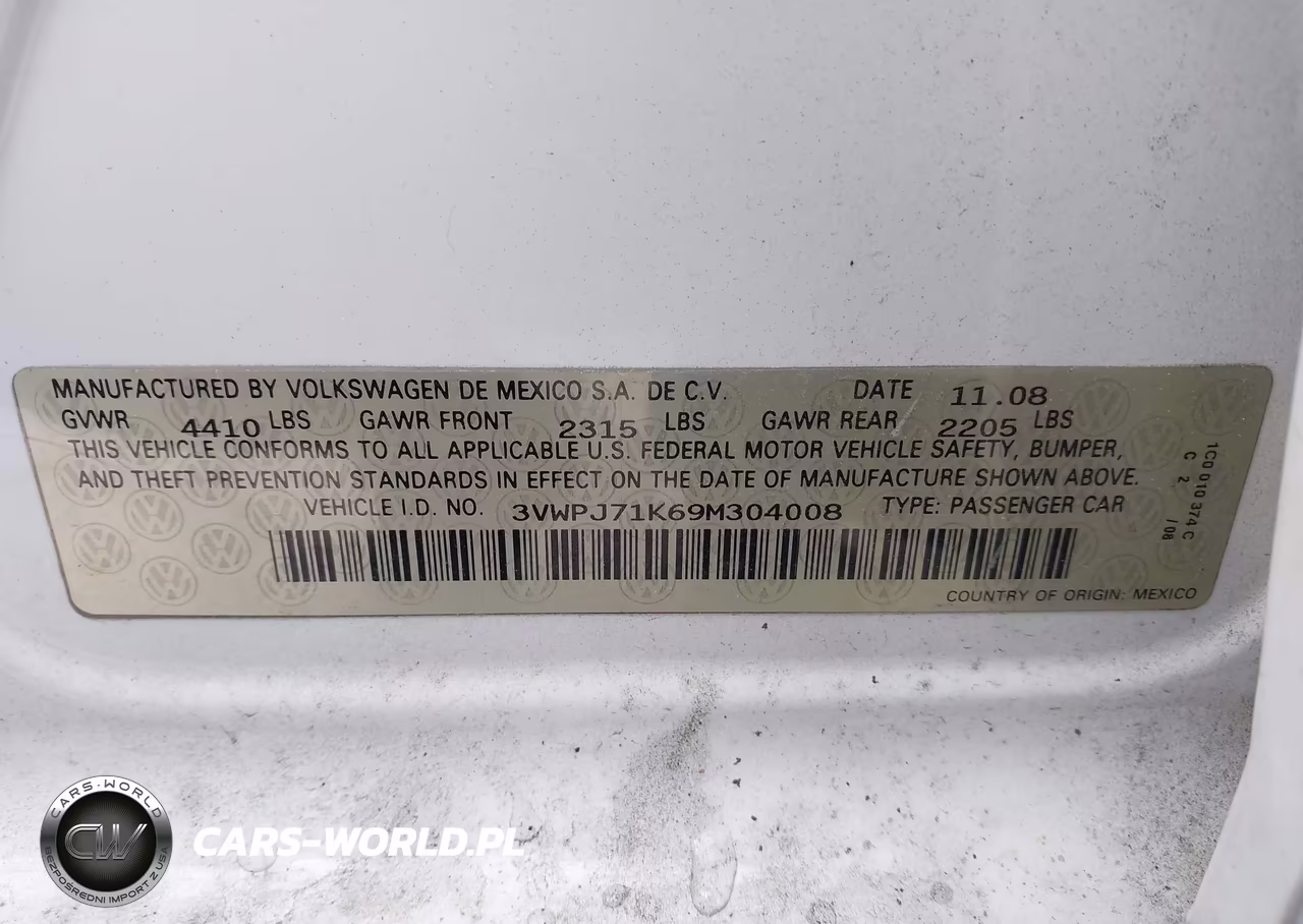 2009 Volkswagen Jetta 2.0T Sel VIN:3VWPJ71K69M304008 - 9