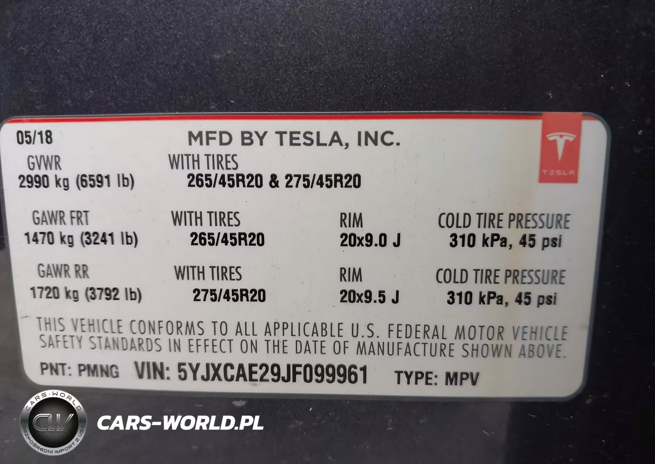 2018 Tesla Model X 100D-75D-P100D VIN:5YJXCAE29JF099961 - 9