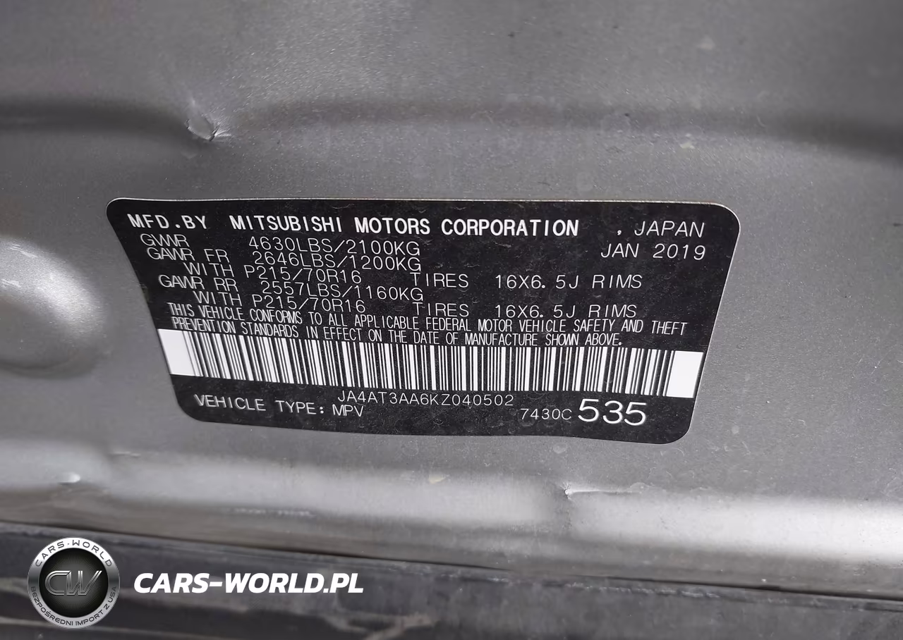 2019 Mitsubishi Eclipse Cross Es VIN:JA4AT3AA6KZ040502 - 9