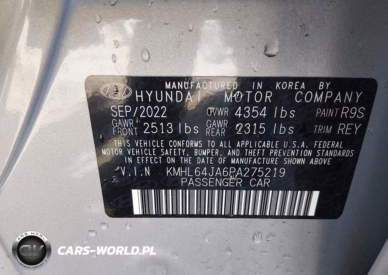 2023 Hyundai Sonata Sel VIN:KMHL64JA6PA275219 - 9